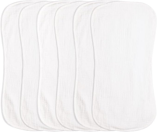 Muslin Burp Cloths 20" x 10",100% Cotton Pack of 6r, Extra Soft and Absorbent,Suitable for both boys and girls