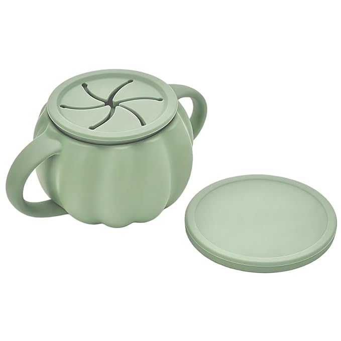 Toddler Snack Cups with Lid Spill Proof, Reusable Snack Containers with Lids for Baby Toddlers On the Go, BPA Free Silicone Snack Cup, Removable, No-Spill, Dishwasher Safe
