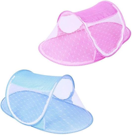 Portable Foldable Baby Bed Net Polyester Newborn Sleep Bed Travel Bed (Sky-Blue,Green)