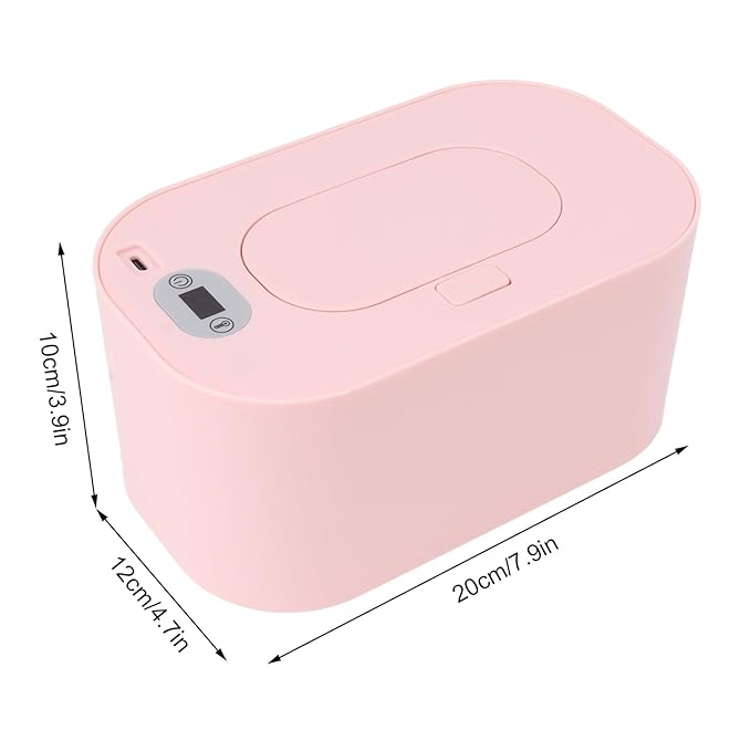 Baby Wipe Warmer, USB Constant Temperature Portable Wipe Heater Temperature Adjustment Warm Keeper Dispenser Large Capacity, Evenly Overall Heating 5V (Roseate)