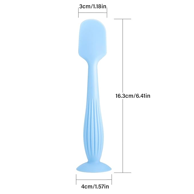 Gentle Application Baby Diaper Cream Spatula Silicone Handheld Scraping Spoon with Suction Base for Easy Storage