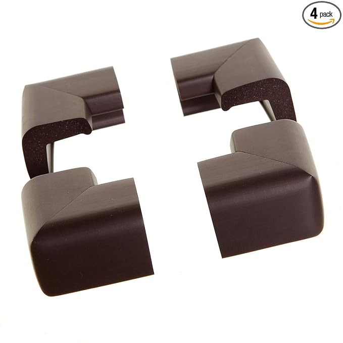 Dreambaby Foam Corner Protectors, Brown (Pack of 4)
