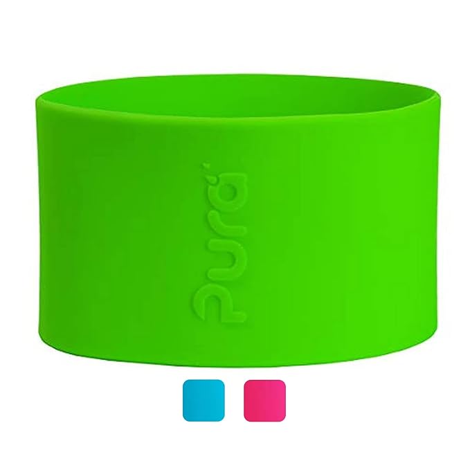 Pura Kiki Bottle Short Silicone Sleeves - Plastic-Free, Medical Grade, NonToxic, MadeSafe Certified | Adds Grip, Non-Slip, Removable | Provides Insulation for Hot & Cold Liquids | Green