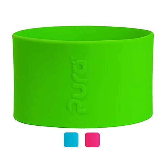 Pura Kiki Bottle Short Silicone Sleeves - Plastic-Free, Medical Grade, NonToxic, MadeSafe Certified | Adds Grip, Non-Slip, Removable | Provides Insulation for Hot & Cold Liquids | Green