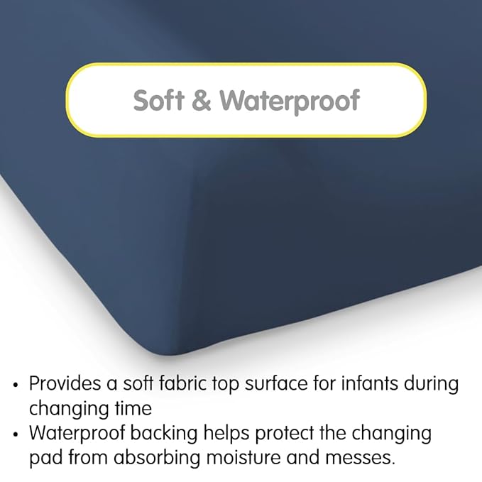 BreathableBaby Waterproof Cover, for 32" x 16"/81 x 41 cm Changing Pad, Navy (2-Pack)