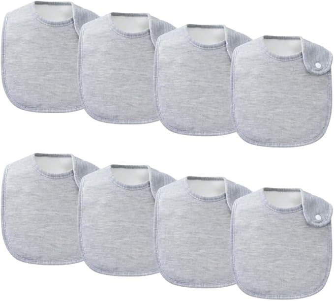 8 Pack Baby Bibs Unisex Adjustable with Snaps Ultra Soft Absorbent Drooling Teething for Boys and Girls