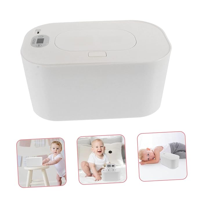 Toyvian Portable USB Baby Wipe Warmer with Adjustable 104-140 F Temperature Display Compact Heating Box for Comfortable Diaper Changes at Home and Outdoors