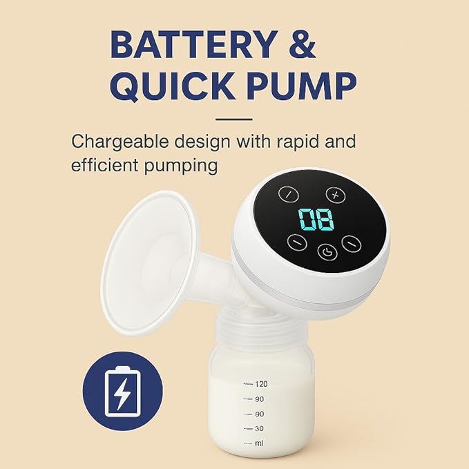 Wearable Electric Breast Pump, Hands-Free & Portable – Quiet, 4 Modes, 9 Suction Levels, Rechargeable Breast Pump for Busy Moms