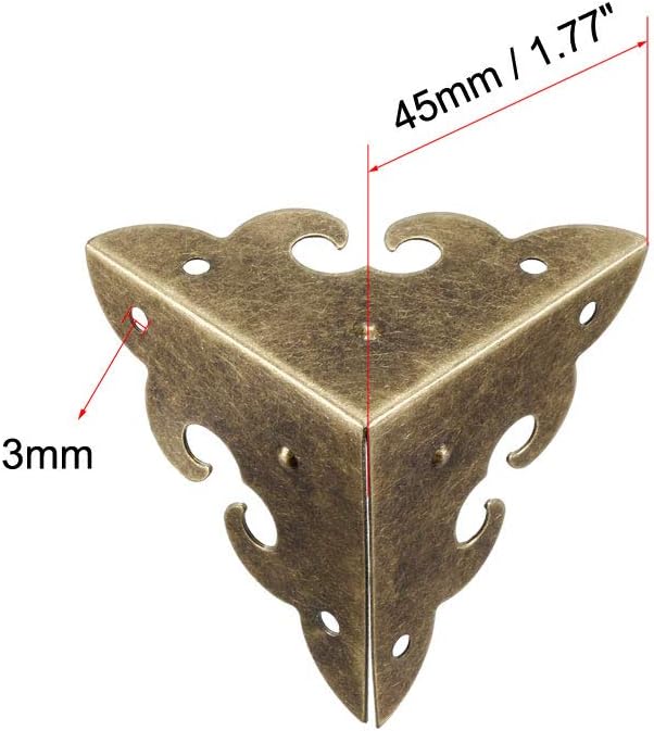 uxcell Metal Box Corner Protectors Edge Guard Protector 45x45x45mm Bronze Tone 8pcs