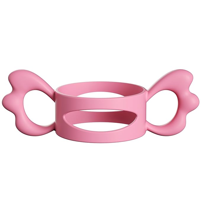 Baby Bottle Handles, Easy Grip Bottle,Silicone Wide-Neck Bottle Handle, Outer Diameter Over 6cm for Bottle Pink (1 Pack)