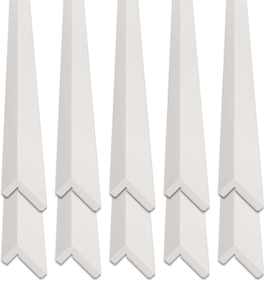 Outwater White 3/4" X 1-1/2" Wall Corner Protector Trim with Adhesive, 8FT Length, 10 Pack