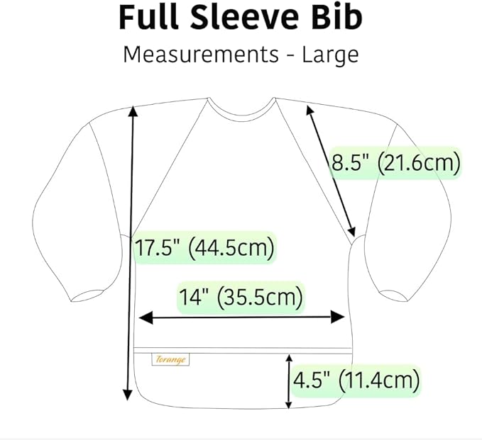 Waterproof Long Sleeve Bib – Machine Washable Baby Bibs for Eating – Baby Smock Bib for Toddler – BLW Supplies for Baby