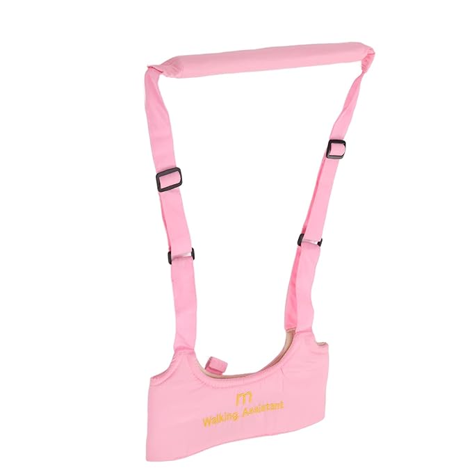 Baby Walking Harness, Absorbent Kids Walker Helper Skin Friendly Prevent Getting Lost Adjustable for Infant (Pink)