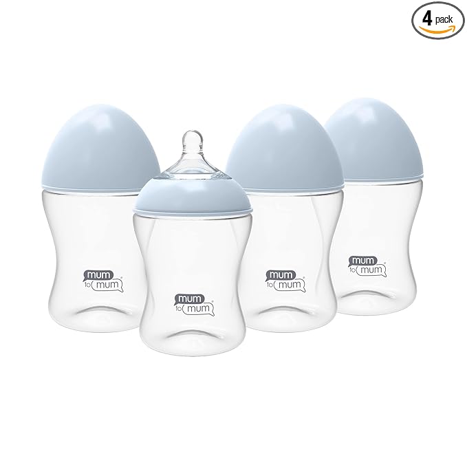 Anti Colic Baby Bottles 8oz with M Flow Rate Nipples for 3-6 Months, 4 Pack, MM104A