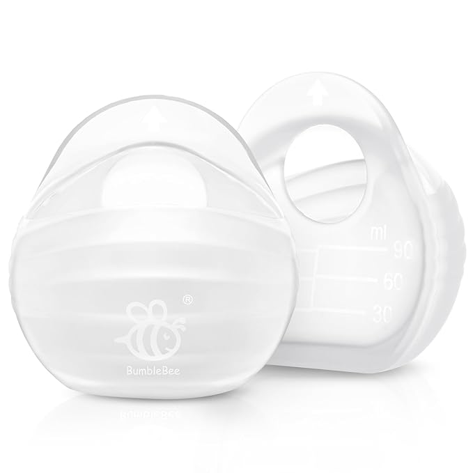 BumbleBee Milk Collector, Portable Silicone Breastmilk Catcher, Kick-Proof Wearable Brest Shields for Breastfeeding Mom, 3oz/2pcs