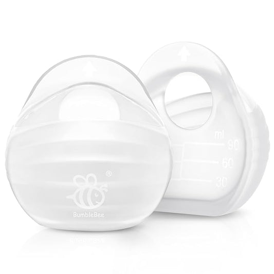 BumbleBee Milk Collector, Portable Silicone Breastmilk Catcher, Kick-Proof Wearable Brest Shields for Breastfeeding Mom, 3oz/2pcs
