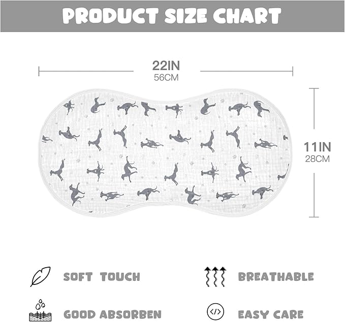Yoga Italian Greyhound Dog Pattern Muslin Burp Cloths for Baby 1 Pack Soft 100% Cotton Baby Washcloths Bibs for Boy Girl