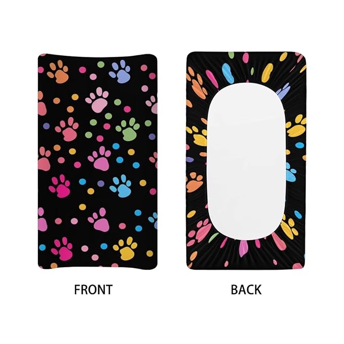 Dog Paw Baby Diaper Changing Pad Cover Toddler Portable Changing Pad Sheets Newborn Infant Changing Table Covers Bassinet Mattress Pads