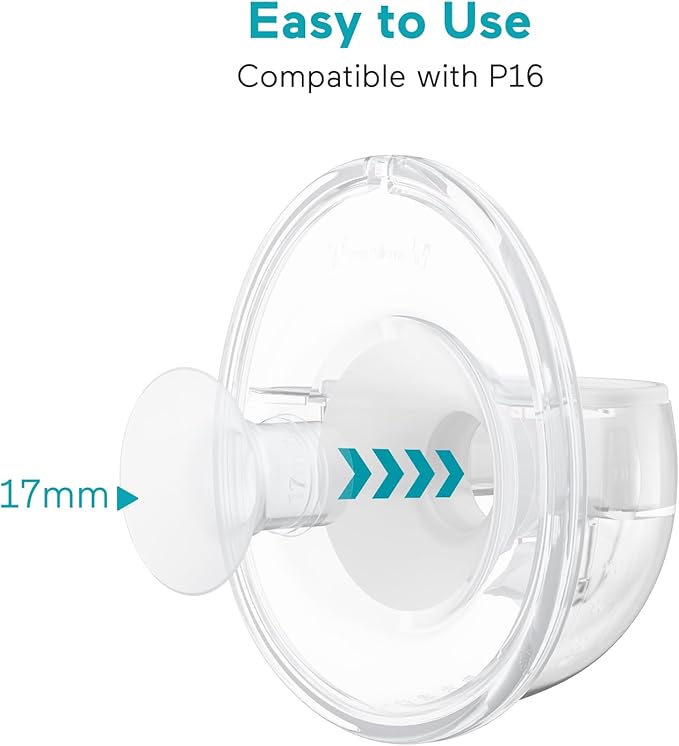 Paruu P16 Flange Insert 17mm, Original Replacement Only for P16 Wearable Breast Pump, 4 Pack Original Accessories