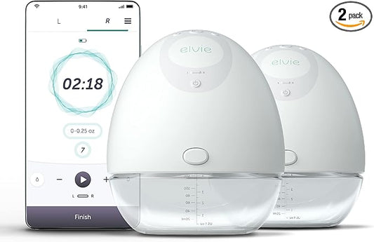 Elvie - Double, Wearable Breast Pump w/App - The Smallest & Quietest - Portable - Hands Free & Discreet - Automated with Four Personalized Settings