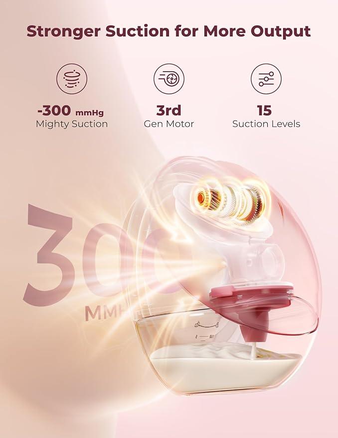 Momcozy Wearable Breast Pump, Hands Free Upgraded Mobile Flow | M9, App Discreet Control with Personalized Multi-Modes & 15 Levels, Wearable Breast Pump 24mm, 2 Pack Cozy Red