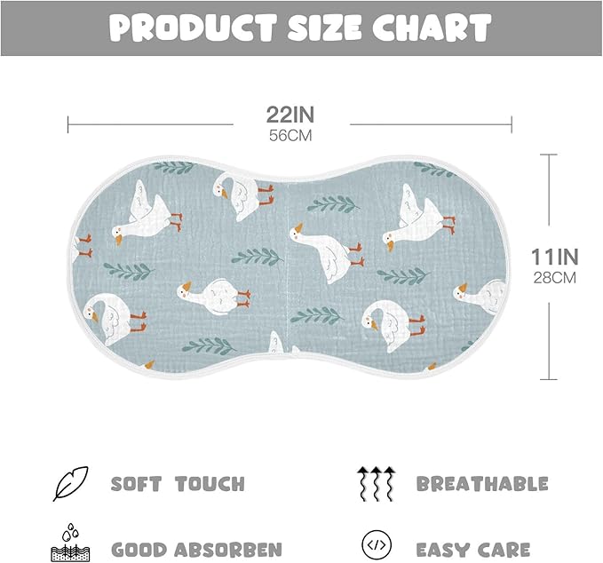 vvfelixl Baby Burp Cloths White Gooses Baby Newborn Cotton Burping Cloths Set Baby Washcloths 4 Pack