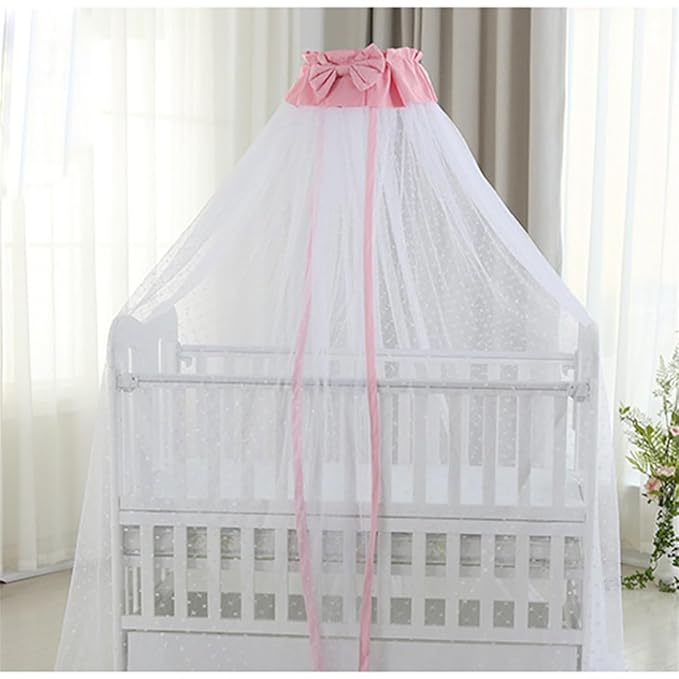 Breathable Crib Netting Bed Curtains Canopy for Kids Mosquito Net Bedroom Decor (Pink, Mosquito net)