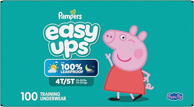 Pampers Training Pants - Easy Ups Girls & Boys - Size 4T-5T, 100 Count, Peppa Pig Potty Underwear (Packaging May Vary)