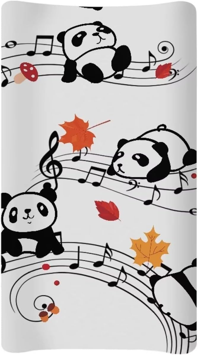 Panda Musical Baby Changing Pad Cover Waterproof Cradle Sheet Cozy Breathable Universal Tray Table Mat Stretchy Lightweight Sheet Crib Mat for Boys Girls