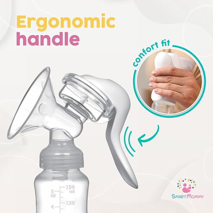 Manual Breast Pump and Milk Collector - Innovative Design, Silicone Manual Breast Pump Hand Pump- BPA Free, 150 ml Collector, Hand Express, FSA Eligible Breastfeeding