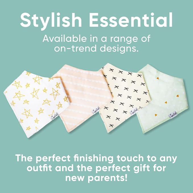 Copper Pearl Baby Bandana Bibs, 4 Pack
