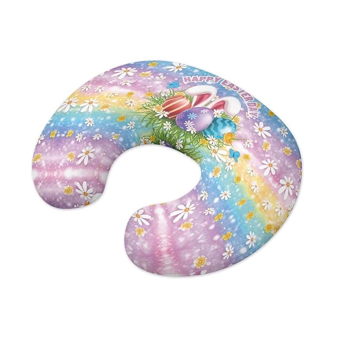 Breastfeeding Pillow Slipcover for Baby with Daisy Butterfly Easter Egg and Rabbit Print Breastfeeding Nursing Pillow Slipcovers Super Soft Baby Essentials