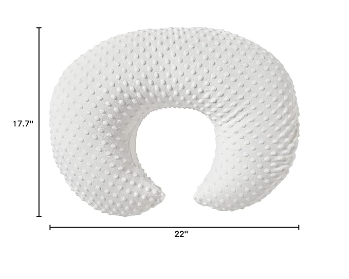 Nursing Pillow Cover Breastfeeding Pillow Cases Plush Dot Slipcover (White)