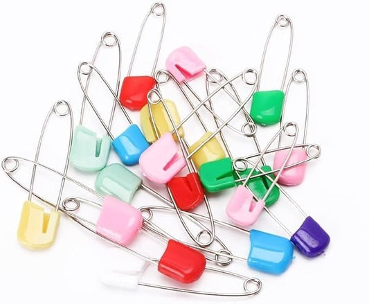 20 Pcs 2 Inch Baby Infant Child Cloth Nappy Diaper Pins Safety Locking Holder Colorful Safety Pins Heavy Duty, Diaper for Pins and Fasteners, Cloth Diapers and Accessories