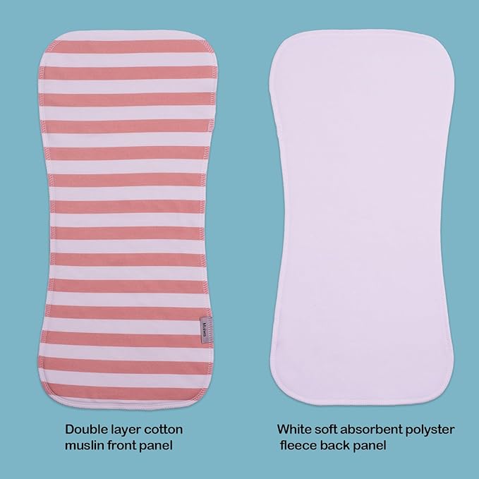 Maiwa 5 Pack Burp Cloths Baby Boy & Girl Soft Absorbent Burping Cloths for Babies, Newborn Spit Up Rags, Infant Towels, Unisex, Large 18.5" x 8.6" (Cloud)