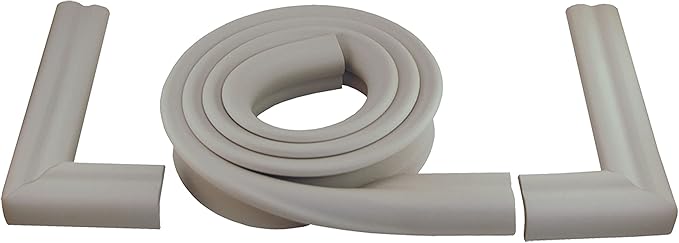 KidKusion Extra Long Hearth Cushion | Made in USA | Taupe | 14.33 Ft of Padding | Child Safety, Edge and Corner Guard, Baby Proof Fireplace Bumper