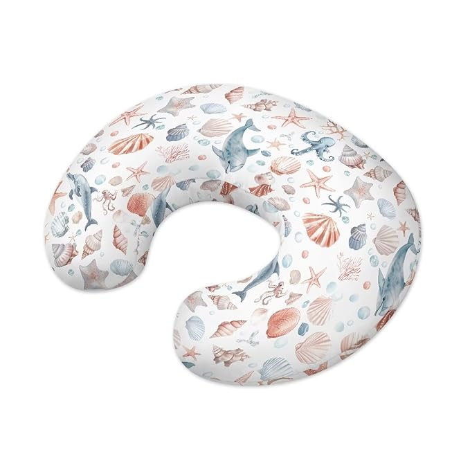 Dolphin Starfish Baby Fashion Nursing Pillow Cover Baby Breastfeeding Slipcover Newborn Safety and Comfy Cover for Daily Life, 1 Pack