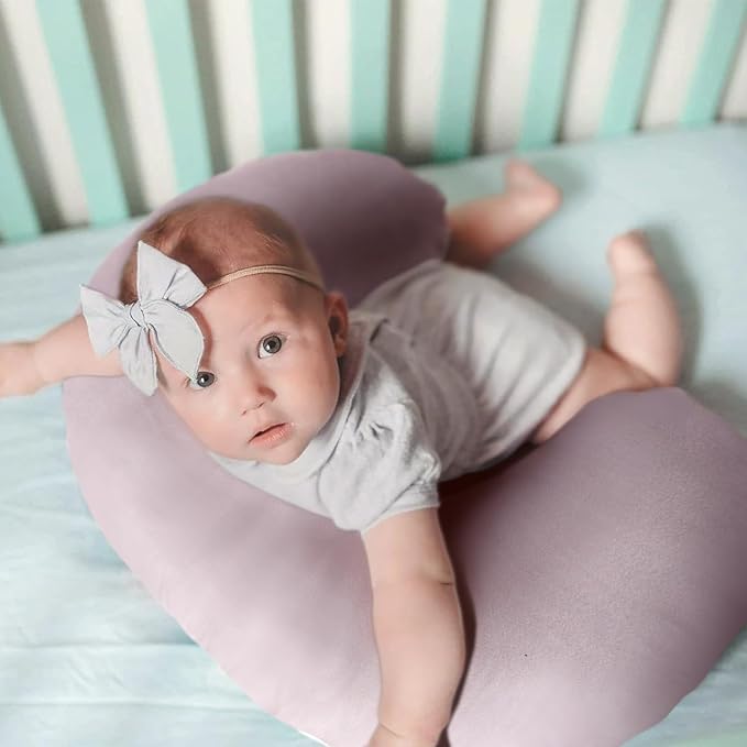 GRSSDER Nursing Pillow Cover, Stretchy Soft Minky Fabric Covers, Fit Most Nursing Support Pillows for Breastfeeding, Comfortable Safe Pillow Cover, Pretty Stylish Pattern