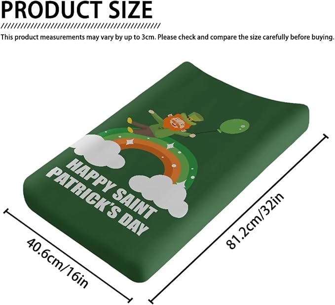 Man Rainbow Changing Pad Cover Soft Diaper Changing Mat Cover for Baby Stretchy Universal Tray Table Mat St. Patrick's Day Table Sheets