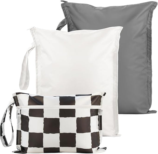RelaxScene Wet Bag for Swimsuit - 2 Pack Waterproof Wet Dry Bag for Clothes - Baby Diaper Bag - Travel Laundry Daycare Bags - Baby Beach Essentials - Bogg Bag Accessories
