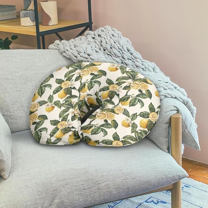 Lemon Leaves Breast Feeding Support Pillow Cover Vintage Watercolor Lemon Fit Nursing Pillow Slipcovers for Breastfeeding Moms Fruit Lemon Leaf Newborn Nursing Pillow Case