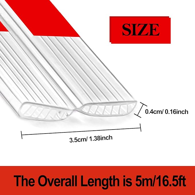 0.6 * 0.6in Width Baby Proofing Corner Guards, 16.5ft Length Furniture Corner & Edge Safety Bumpers Clear with Hollow Shock-Absorbing Design