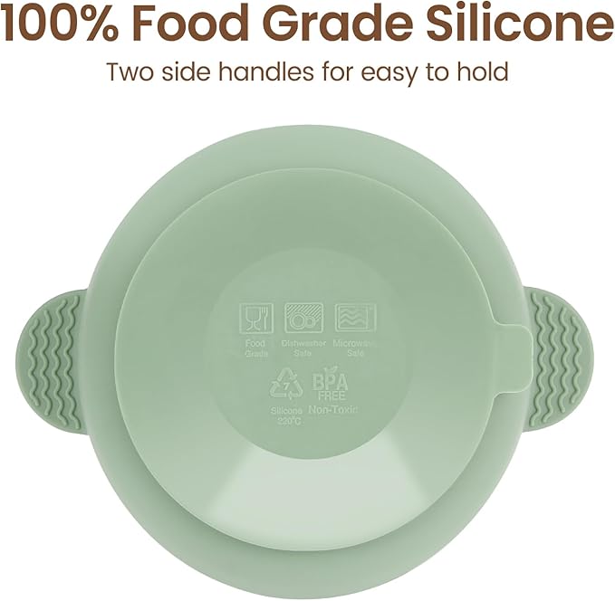 Eascrozn Baby Bowls with Suction, 3 Pack Baby Led Weaning Supplies, Soft Silicone Food Bowl for Babies Kids Toddlers, BPA Free, Microwave and Dishwasher Safe, Multicolor