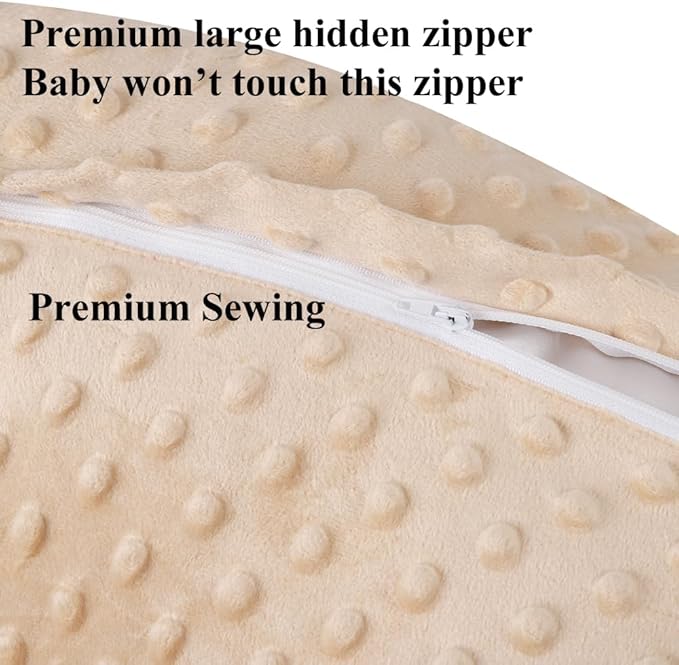 Dot Nursing Pillow Cover Set 2 Pack Nursing Pillow Slipcovers, Ultra Soft Compatible with Boppy Pillow,Standard Pillow for Baby Boy Girl Light Coffee, Bear