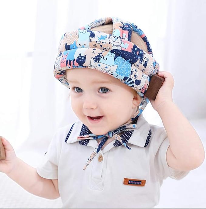 Baby Toddler Infant Head Helmet Kids Children Safety Helmet Head Cushion Protection Hat for Baby Walking Running Crawling(Black Cat)