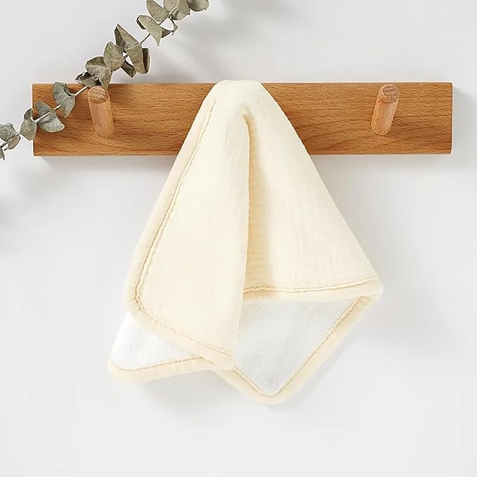 Aiden's Corner 100% Organic Muslin Cotton | Mix Use Baby Super Absorbent Infant Burp Cloth | Terry Cotton Towel | Washcloth for Newborns (Single Yellow)