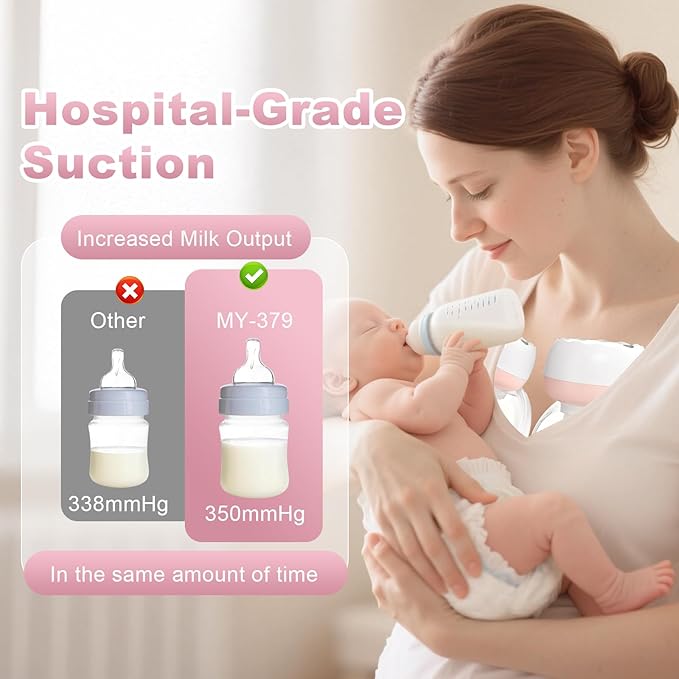Electric Hands-Free Breast Pumps, Wearable Breast Pump with 4 Modes, 12 Levels, LCD Display, Memory Function Rechargeable with Massage and Pumping Mode 24mm Flange (2 Pack)
