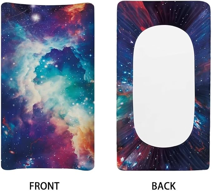 Rainbow Cloud Galaxy Changing Pad Covers, Stain Resistant Baby Diaper Change Table Covers Soft Change Sheet for Newborn Baby Boys Girls Machine Washable