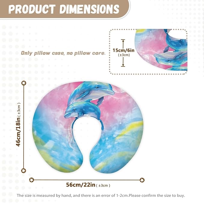 Forchrinse Blue Dolphin Tie Dye Baby Nursing Pillow Cover Soft Polyester Nursing Breastfeeding Pillow Slipcover for Girls Boys