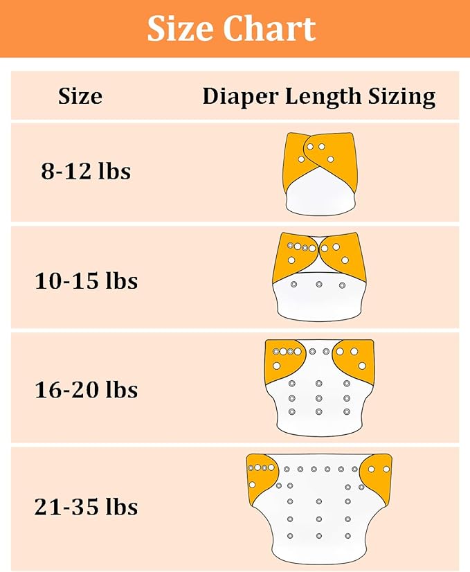 babygoal Halloween Cloth Diaper with Insert for Baby Boys and Girls 8-35lbs, Reusable Adjustable and Washable Nappy